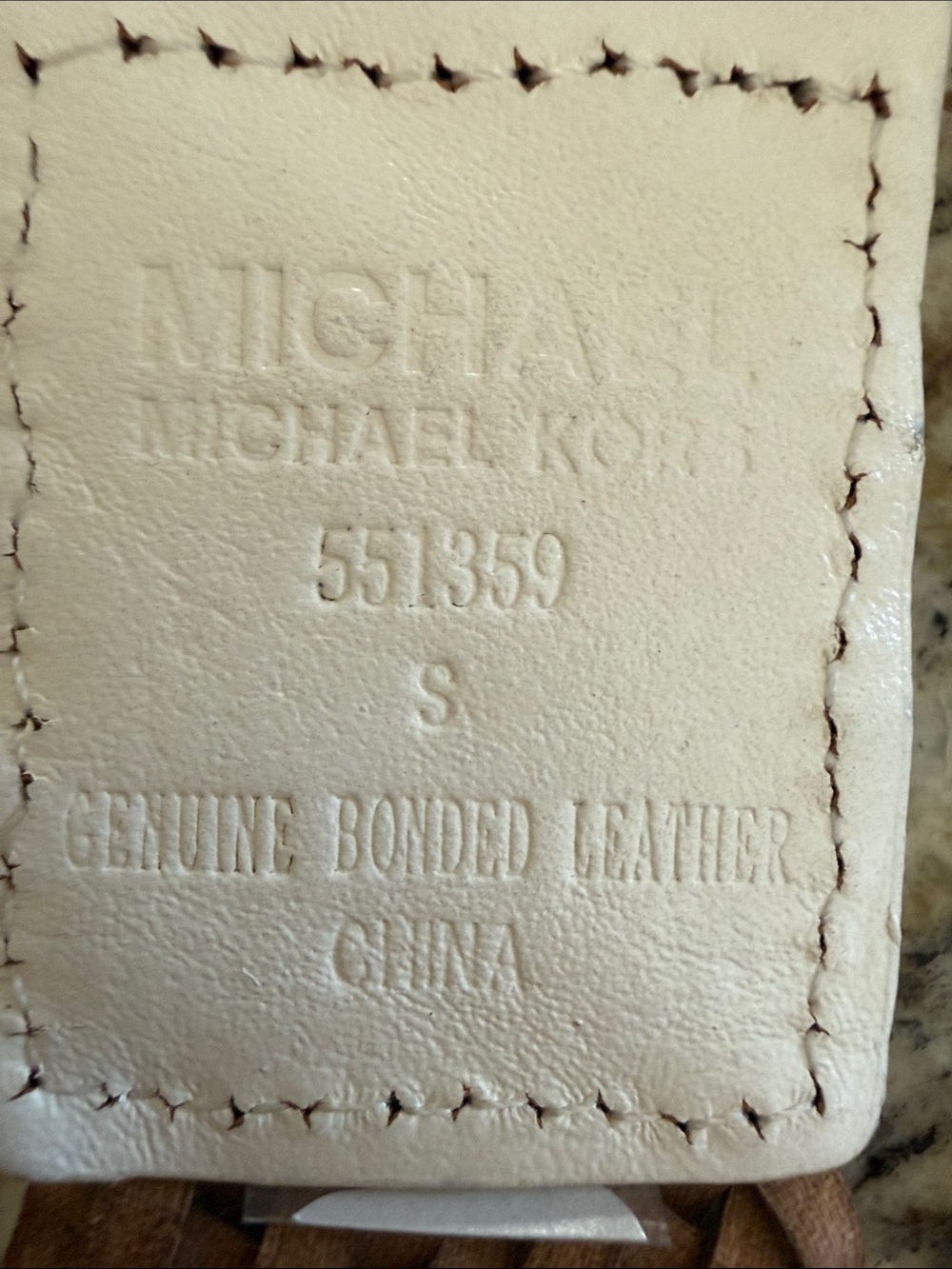 Michael Kors Belt White Braided Leather with Gold-tone buckle & MK Charm Sz Sm - Picture 4 of 11